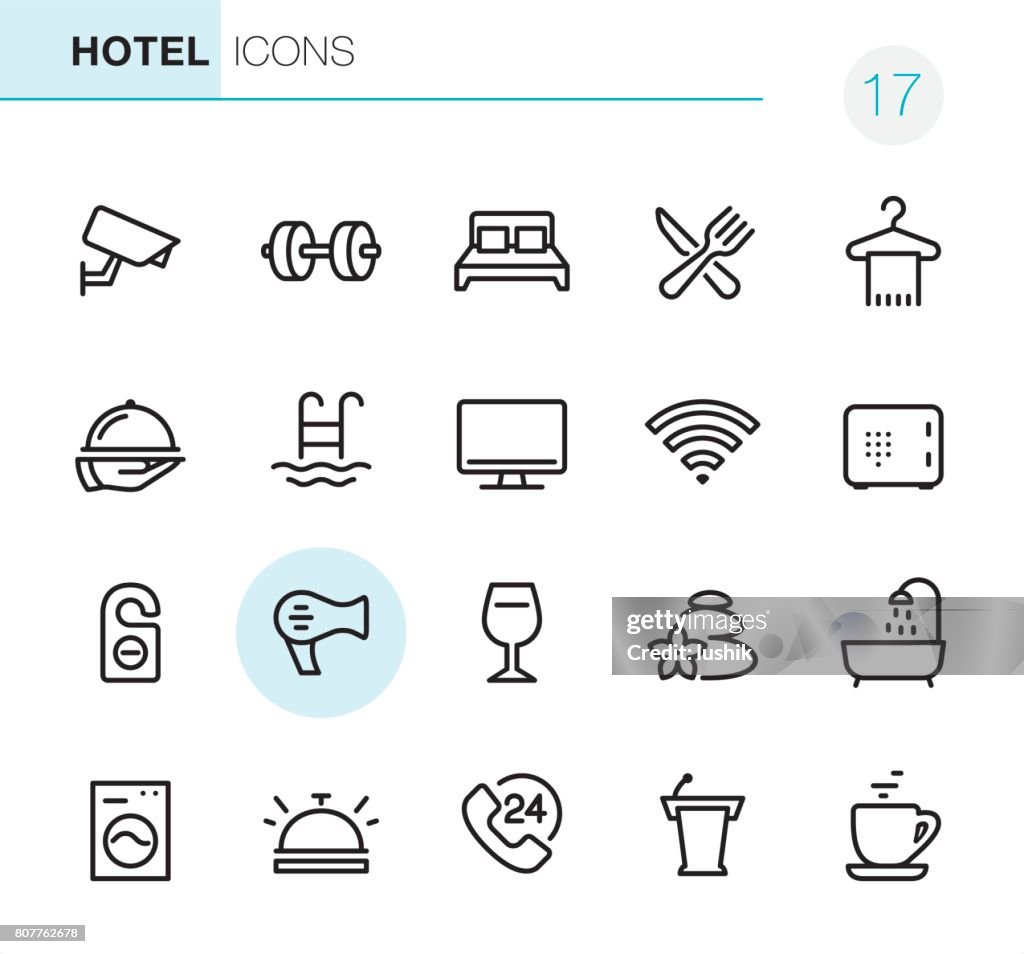 Hotel and Travel - Pixel Perfect icons