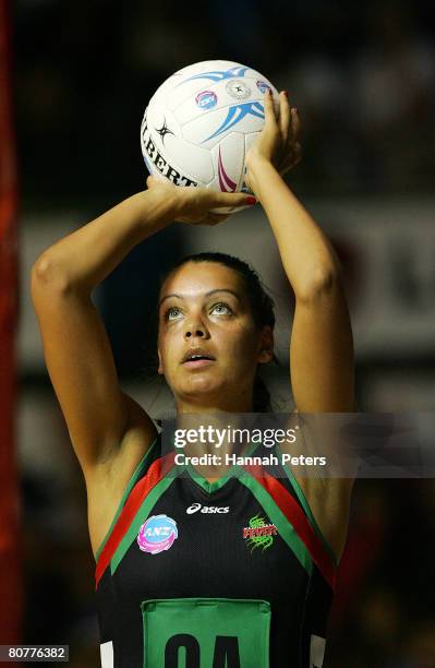 Of Bianca Franklin of the Fever shoots during the round three ANZ Championship match between the Northern Mystics and the West Coast Fever at The...