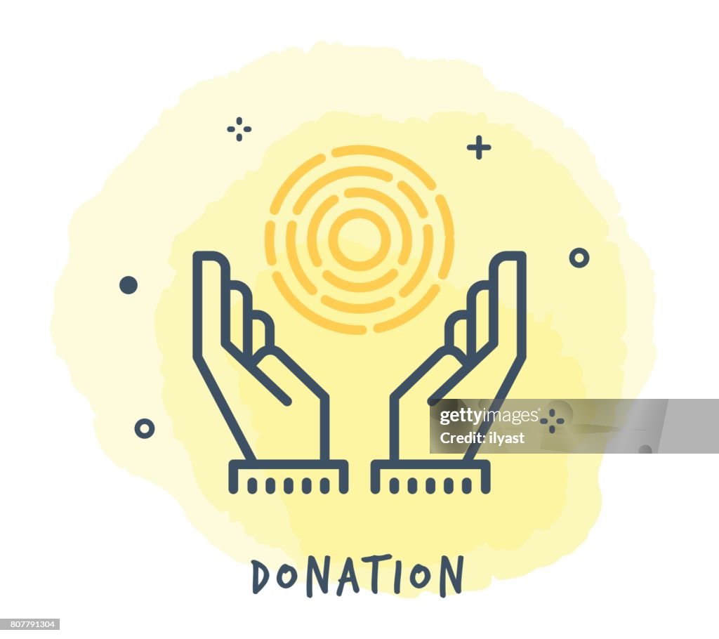 Icono de línea de donación