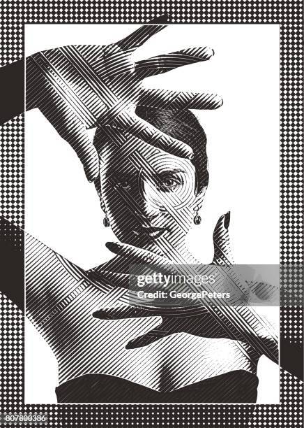 Finger Frame Making Finger Frame High Res Illustrations - Getty Images