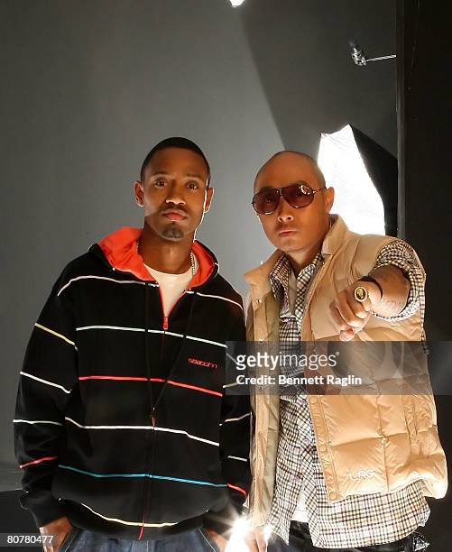 Personality Terrance J and designer Bee Nguyen during the Rockport photoshoot at Studio 59, April 18 New York City.