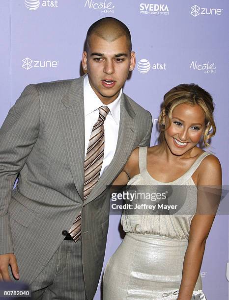 Robert Kardashian and girlfriend actress/singer Adrienne Bailon arrive at the US Weekly Hot Hollywood 2008 on April 17, 2008 at Beso Restaurant in...