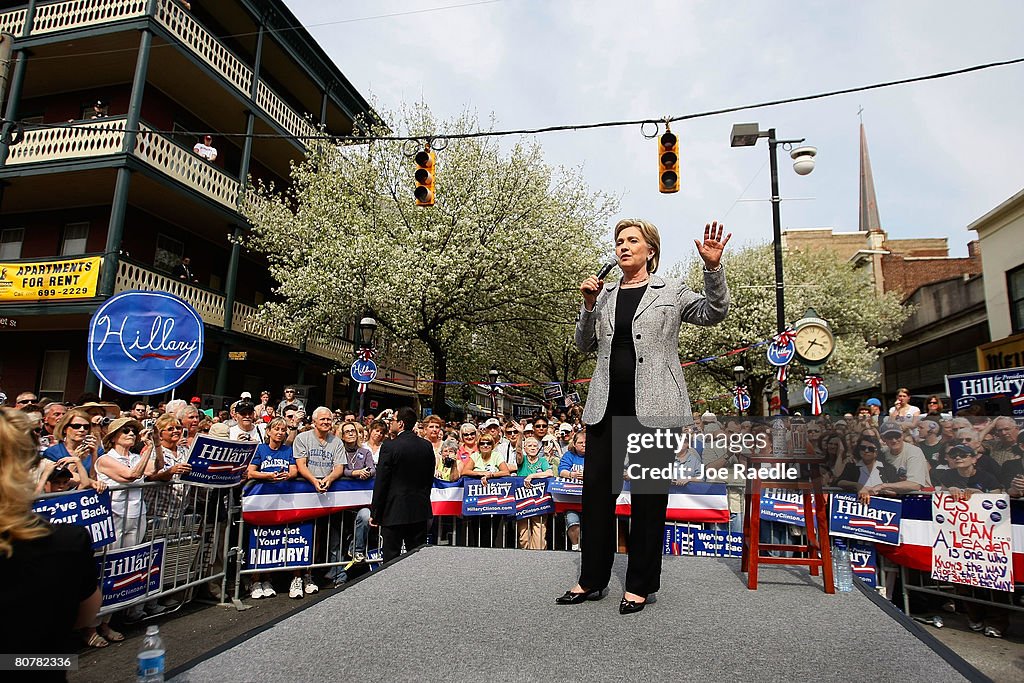 Hillary Clinton Campaigns Ahead Of Pennsylvania's Crucial Primary