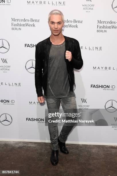 Julian David attends the Ewa Herzog show during the Mercedes-Benz Fashion Week Berlin Spring/Summer 2018 at Kaufhaus Jandorf on July 4, 2017 in...