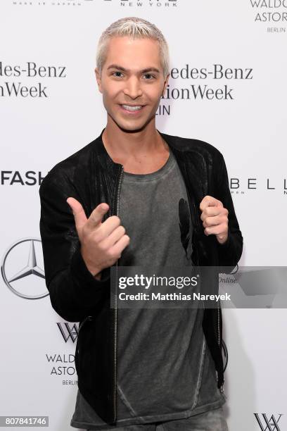 Julian David attends the Ewa Herzog show during the Mercedes-Benz Fashion Week Berlin Spring/Summer 2018 at Kaufhaus Jandorf on July 4, 2017 in...