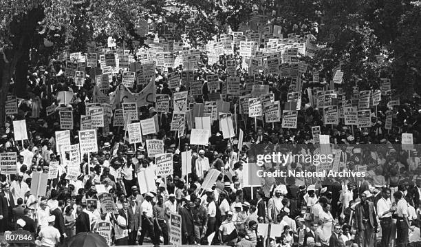 Modern Civil Rights Rally Thousands of Americans march near the Lincoln Memorial August 28 ...