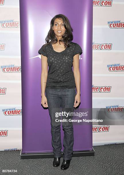 Actress Rekha Sharma attends The Sci-Fi Channel Presents Battlestar Galactica at New York ComicCon at the Jacob Javits Center on April 19, 2008 in...