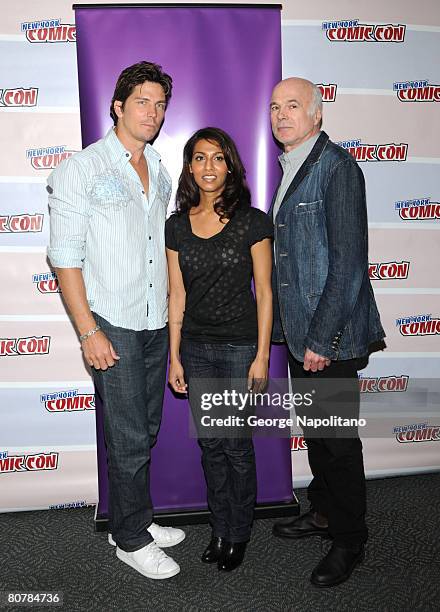 Actors Michael Trucco, Rekha Sharma and Michael Hogan attend The Sci-Fi Channel Presents Battlestar Galactica at New York ComicCon at the Jacob...