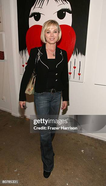 Actor Kim Johnston Ulrich poses at Ghettogloss Presents "Love Is The Drug" by artist Sue Ling Hyde,on April 19, 2008 in Silverlake, Los Angeles,...
