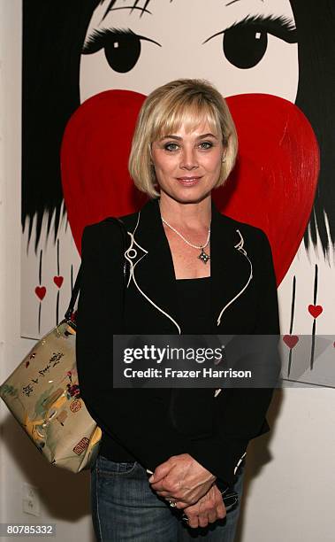 Actor Kim Johnston Ulrich poses at Ghettogloss Presents "Love Is The Drug" by artist Sue Ling Hyde,on April 19, 2008 in Silverlake, Los Angeles,...