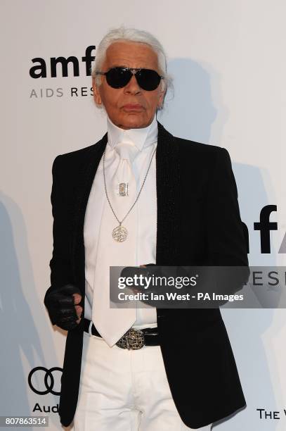 Karl Lagerfeld arriving for the amfAR Cinema Against AIDS 2010 fundraiser at the Hotel Du Cap, Eden Roc, Cap d'Antibes during the Cannes Film Festival