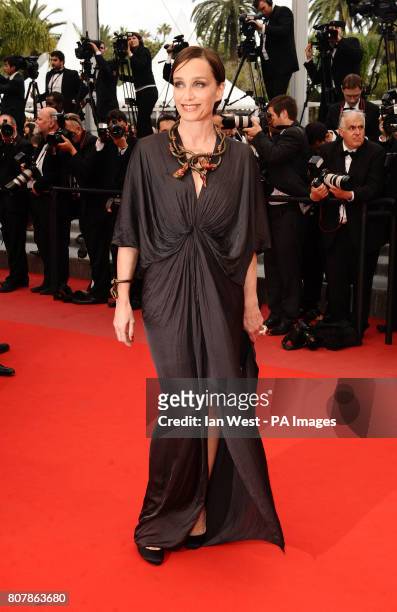 Kristin Scott Thomas arrives at the premiere of Hors La Loi at the Palais de Festival in Cannes, France.