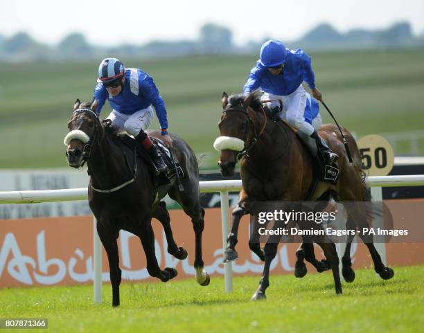 Bethrah ridden by Pat Smullen races clear of Anna Salai ridden by Ahmed Ajtebi on the way to winning the Etihad Airways Irish 1,000 Guineas during...