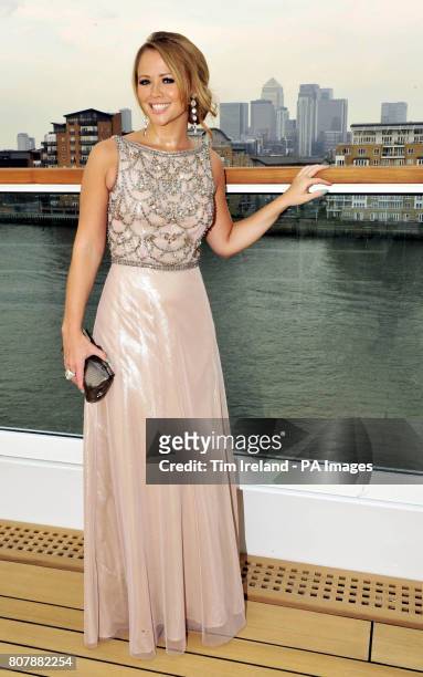 Breast Cancer Haven ambassador and popstar Kimberley Walsh on board the luxury yacht Seabourn Sojourn for the Charity's 10th Anniversary party.