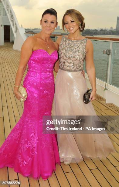 Breast Cancer Haven ambassador and popstar Kimberley Walsh with her friend and dance instructor Deana Morgan, who survived breast cancer, on board...