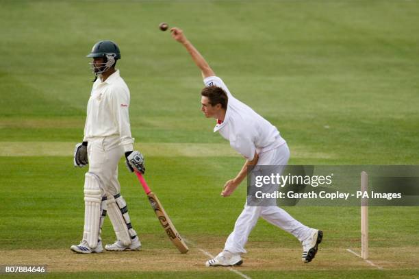 England Lions's Chris Woakes in action
