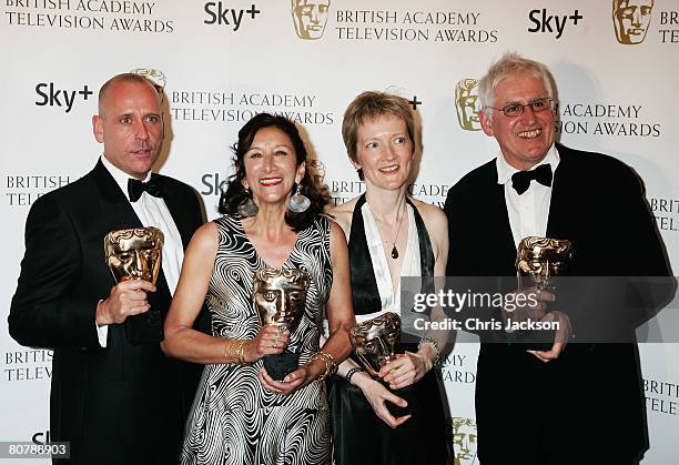 The Street's Terry McDonough, Sita Williams, Roxy Spencer and John Chapman pose with the award for Best Drama Series at the British Academy...