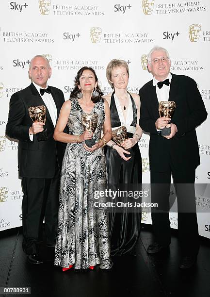 The Street's Terry McDonough, Sita Williams, Roxy Spencer and John Chapman pose with the award for Best Drama Series at the British Academy...