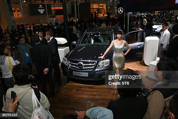The new Mercedes-Benz GLK 280 is displayed at the Auto China 2008 in Beijing on April 20, 2008. The world's top carmakers gathered in force in China...