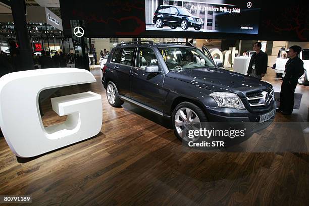 The new Mercedes-Benz GLK is displayed at the Auto China 2008 in Beijing on April 20, 2008. The world's top carmakers gathered in force in China for...
