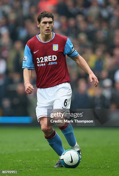 Gareth Barry of Aston Villa in action during the Barclays Premier League match between Aston Villa and Birmingham City at Villa Park on April 20,...