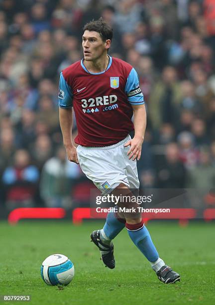 Gareth Barry of Aston Villa in action during the Barclays Premier League match between Aston Villa and Birmingham City at Villa Park on April 20,...