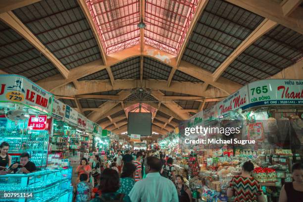 ben thanh market in ho chi minh city, vietnam. - vietnam market stock pictures, royalty-free photos & images