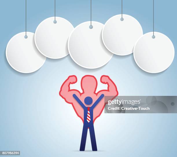 businessman power concept - superman exercise stock illustrations