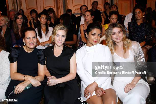 Roberta Armani, Kate Winslet, Priyanka Chopra and Ana de Armas attend the Giorgio Armani Prive Haute Couture Fall/Winter 2017-2018 show as part of...