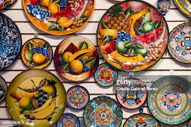 the talavera folk art of mexico - puebla mexico fotografías e imágenes de stock