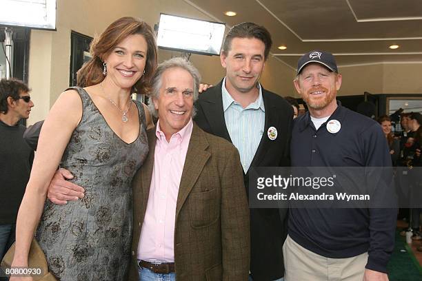 Brenda Strong, Henry Winkler, Billy Baldwin, and Ron Howard arrive at "A Plumm Summer" Premiere on April 20, 2008 at Mann Bruin Theater in Westwood,...