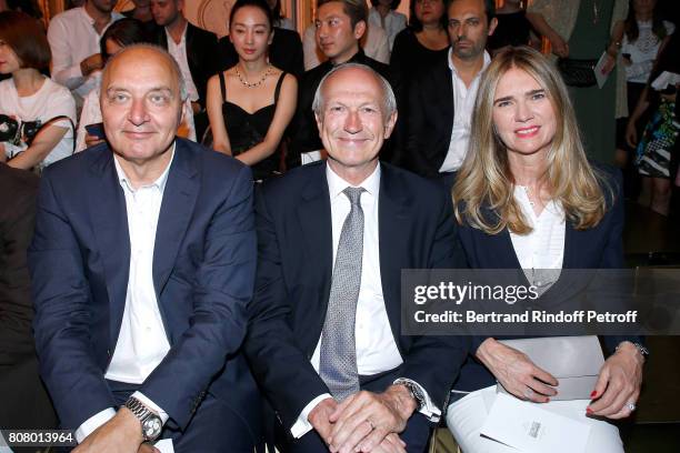 President of the "Federation Francaise de la Couture" Pascal Morand, Chairman & Chief Executive Officer of L'Oreal Jean-Paul Agon and his wife Sophie...