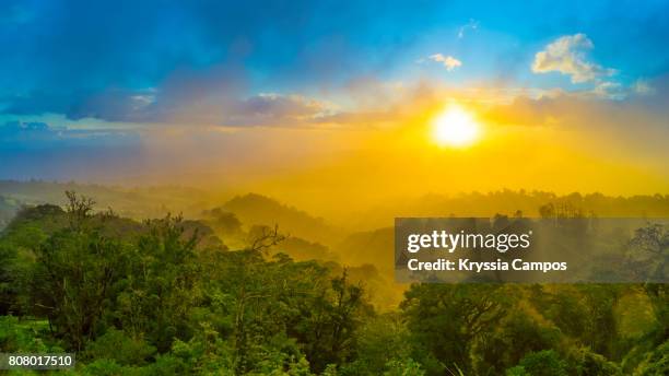 sunset at mountains of costa rica - poas national park stock pictures, royalty-free photos & images