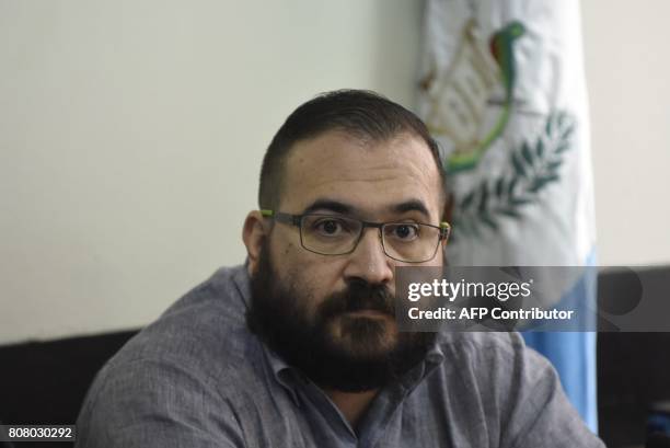 Javier Duarte, former governor of the Mexican state of Veracruz, accused of graft and involvement in organized crime, attends a hearing regarding a...