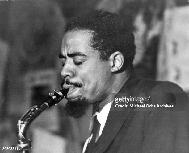 American Jazz musician Eric Dolphy performs on stage, early 1960s.