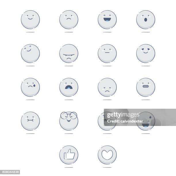 ein set von niedlichen handgezeichnet emoticons - nerd stock-grafiken, -clipart, -cartoons und -symbole