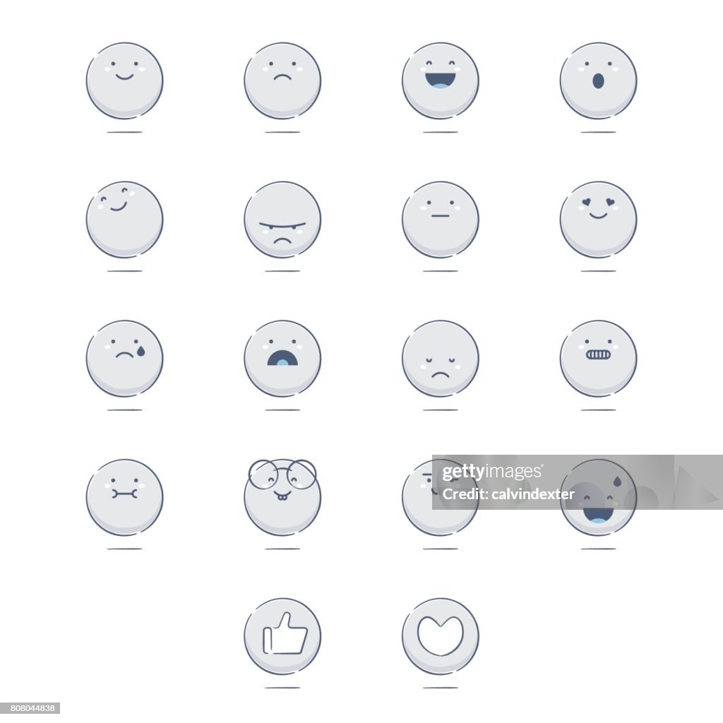 Set van schattige hand getrokken emoticons