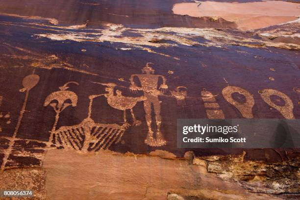 Wolfman Petroglyph Panel in Butler Wash, Comb Ridge, UT