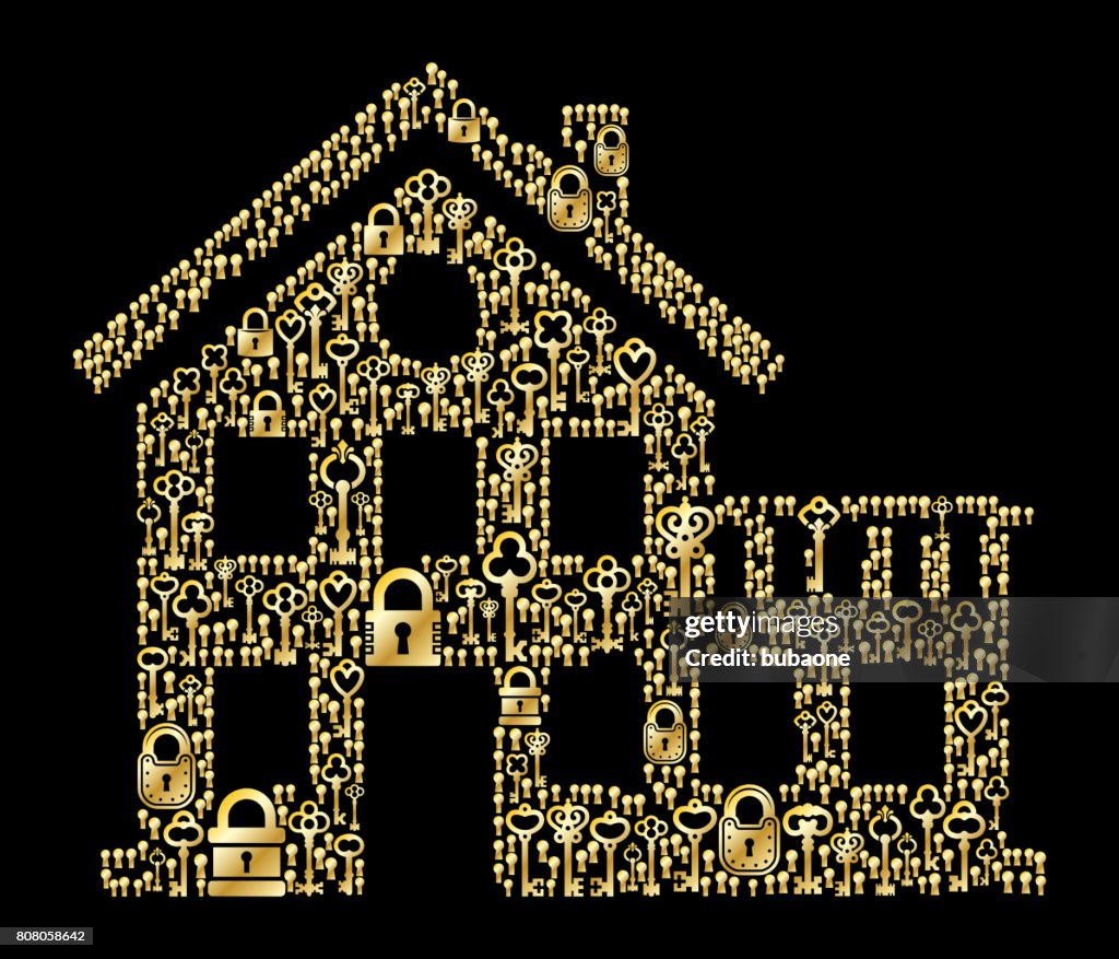 Patterned House Key Home Antique Gold Keys Pattern Vector Graphic High-Res Vector Graphic ...