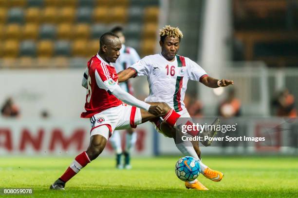 South China Defender Agbo Wisdom Fofo fights for the ball with Mohun Bagan Midfielder Bikramjit Singh during the AFC Cup 2016 Group Stage, Group G...