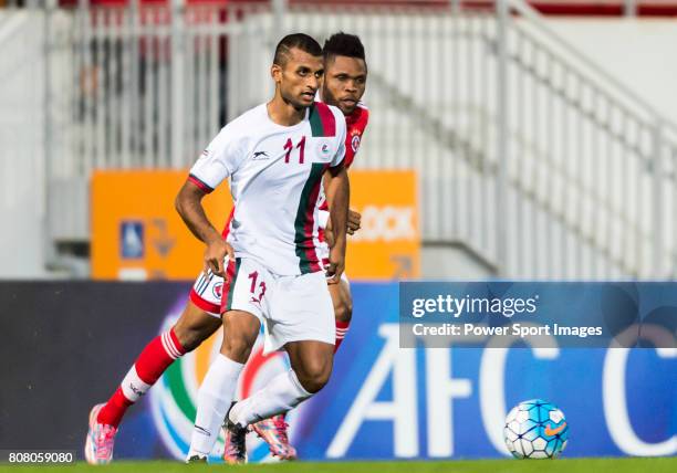 Mohun Bagan Midfielder Pronay Halder fights for the ball with South China Midfielder Mahama Awal during the AFC Cup 2016 Group Stage, Group G between...
