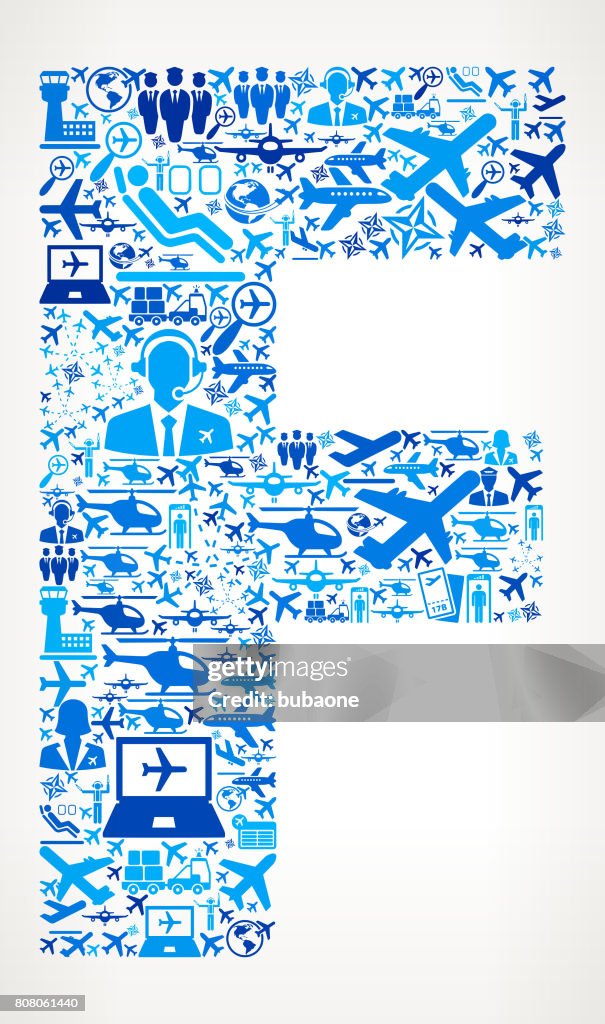Letter F Aviation and Air Planes Vector Graphic
