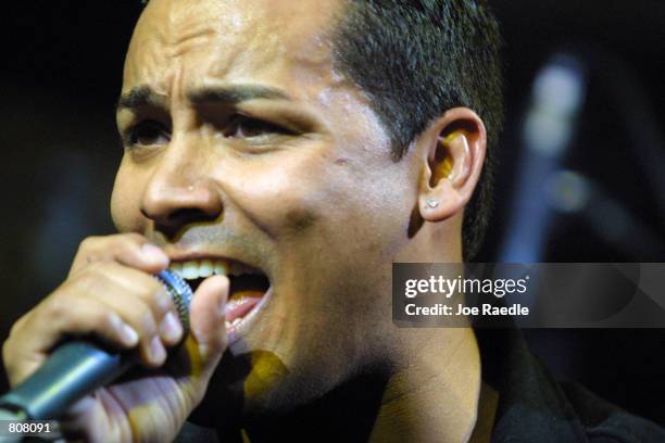 George Lamond performs during the 12th Annual Billboard Latin Music Conference & Awards April 24, 2001 at the Cristal nightclub in Miami Beach,...