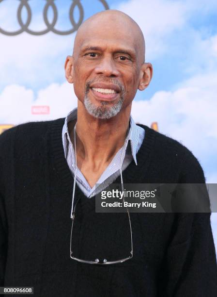 Basketball player Kareem Abdul-Jabbar attends the World Premiere of Columbia Pictures' 'Spider-Man: Homecoming' at TCL Chinese Theatre on June 28,...