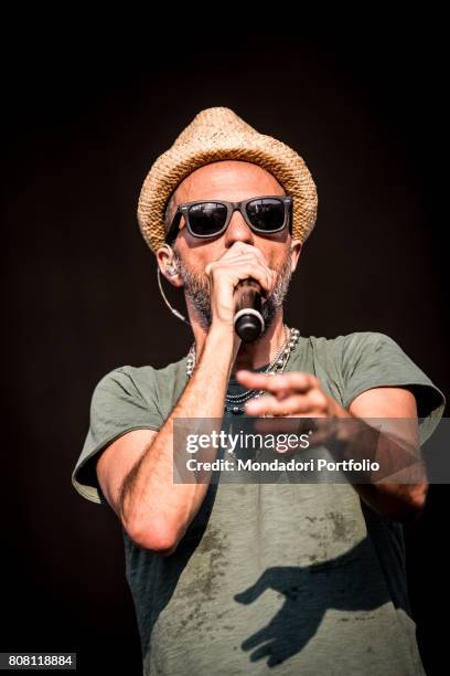 Itlaian singer Samuel performs on stage of Firenze Rocks Festival with the tracklist of his first solo Lp "Il codice della bellezza". Visarno Arena,...