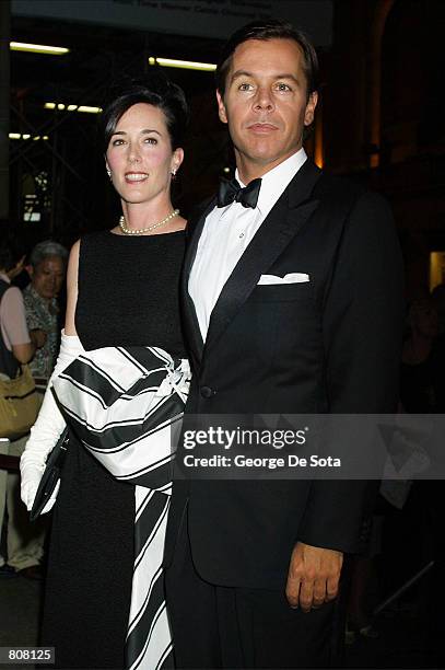 Designer Kate Spade and her husband attend the Go-Go Lounge: A Groovy Spring Gala Tribute to Larry Norton, MD May 2, 2001 at Cipriani's in New York...