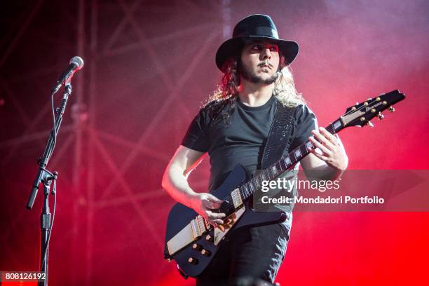 Daron Malakian, guitarist of the band System of a Down, in concert at Firenze Rocks Festival. Florence, Italy. 25th June 2017