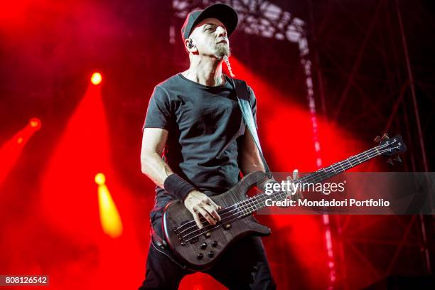 Shavo Odadjian, bassist of the band System of a Down, in concert at Firenze Rocks Festival. Florence, Italy. 25th June 2017