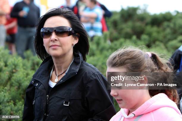 Colin Montgomerie's wife Gaynor Knowles and step-daughter during round three of The Open Championship 2010 at St Andrews, Fife, Scotland.