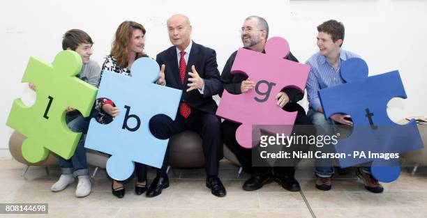 Anna Nolan, Patrick Dempsey, Minister for Community, Rural and Gaeltacht Affairs Pat Carey, Bill Hughes and Cat McIlory during the launch of the LGBT...